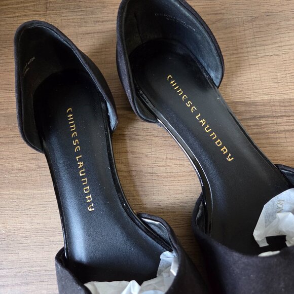 WORN ONCE CHINESE LAUNDRY EASY DOES IT D'ORSAY BLACK POINTY FLATS SIZE 10 - Picture 6 of 13